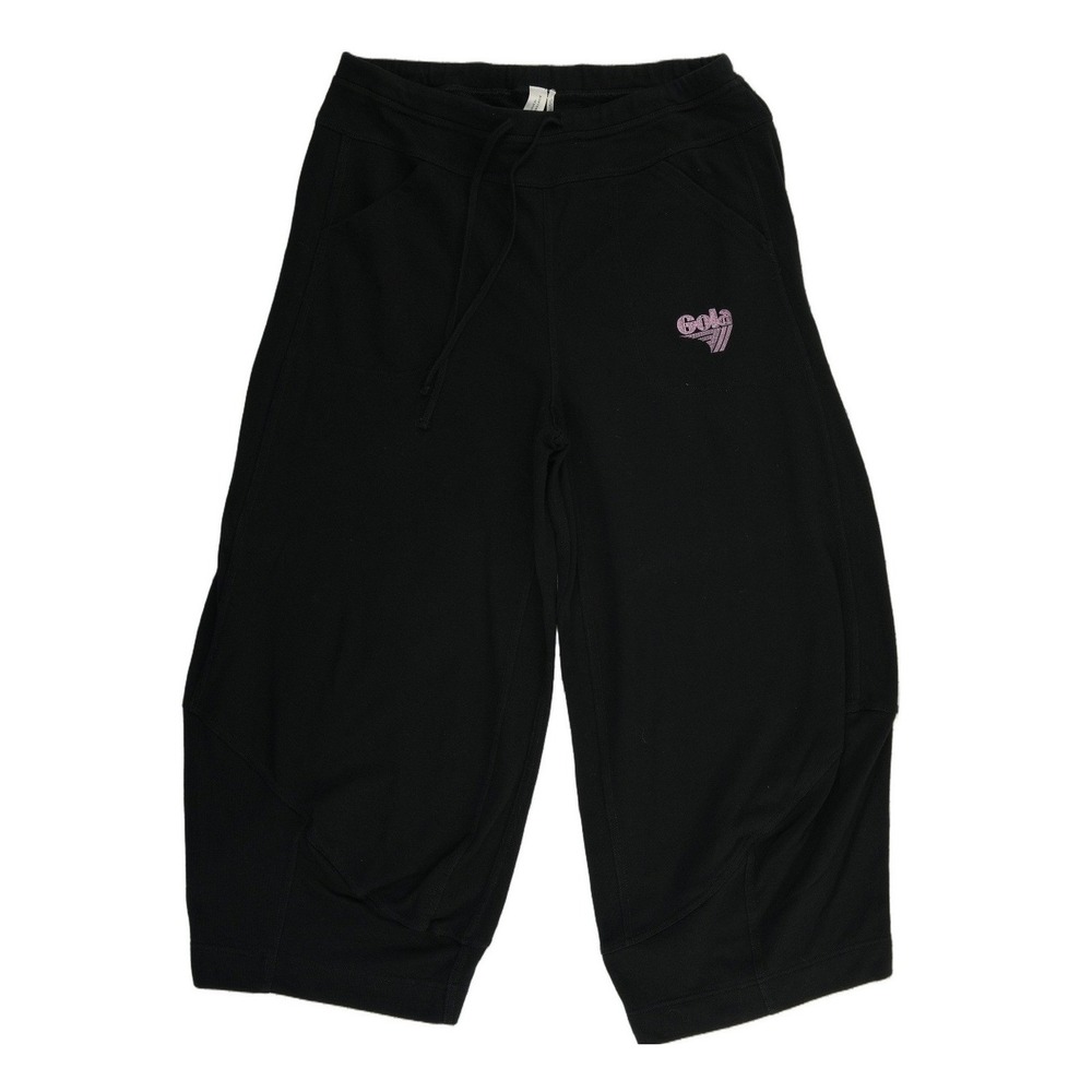 Gola Anthropologie Jogger Pants Women's Size Medium Black Cropped Logo Y2K
